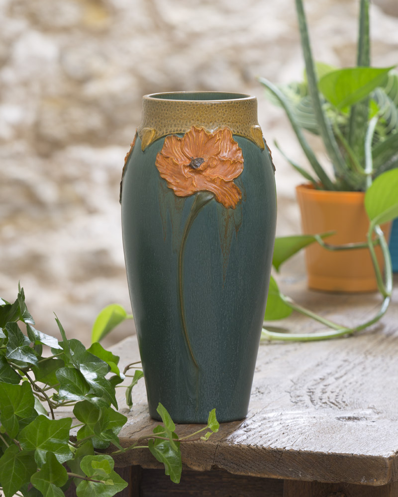 Craftsman Poppy Ceramic Pottery Vase