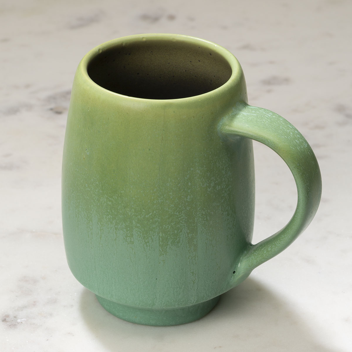 Mountains Ceramic Mug, Green Handmade Cup, 500ml Cream Mugs