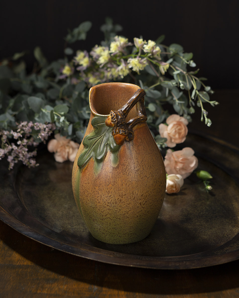 Acorn and Oak Ceramic Pottery Vase