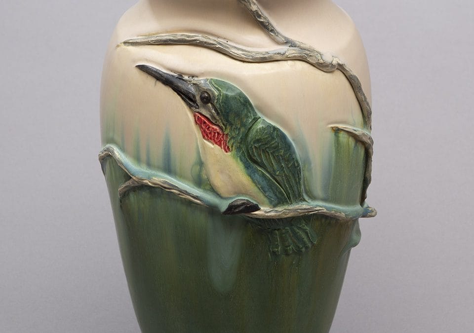 Ruby-Throated Hummingbird Vase