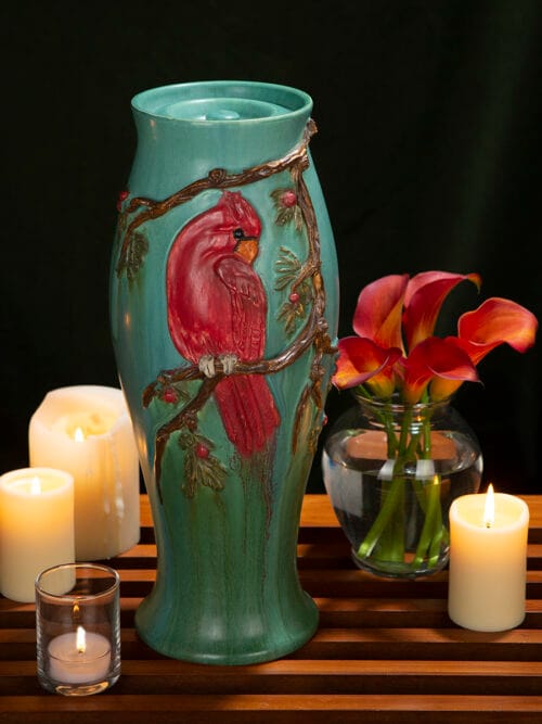 Cardinal Large Lidded Urn - Male