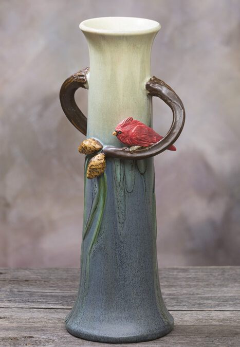 Perched Cardinal Vase
