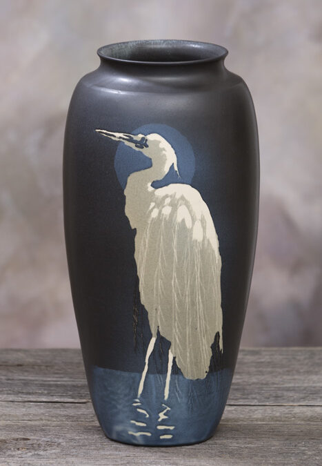 Moonlit Heron Vase