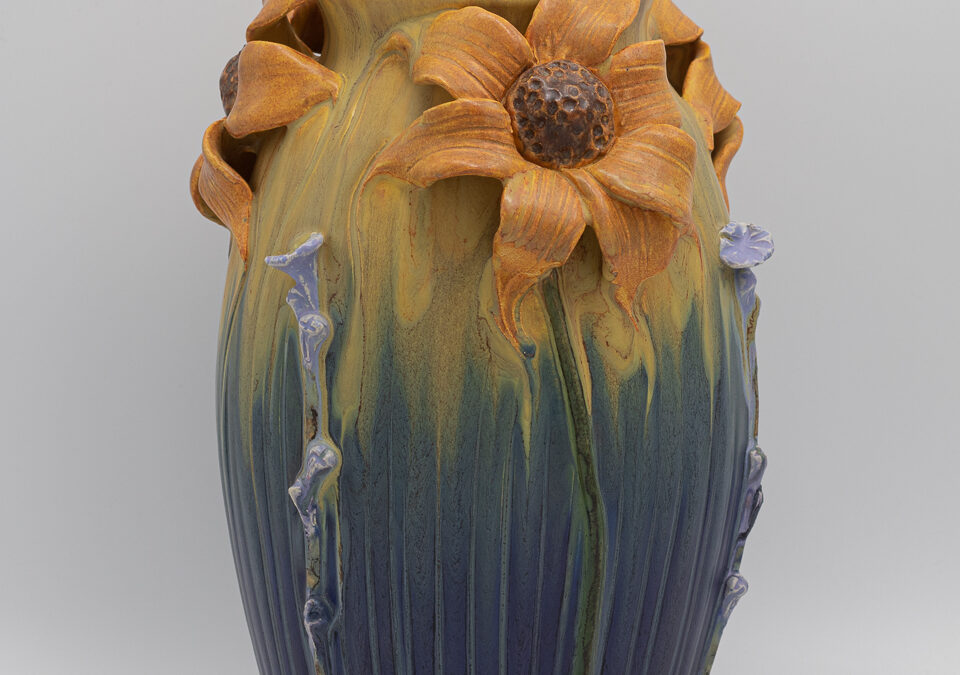 Sunflower and Chicory Vase