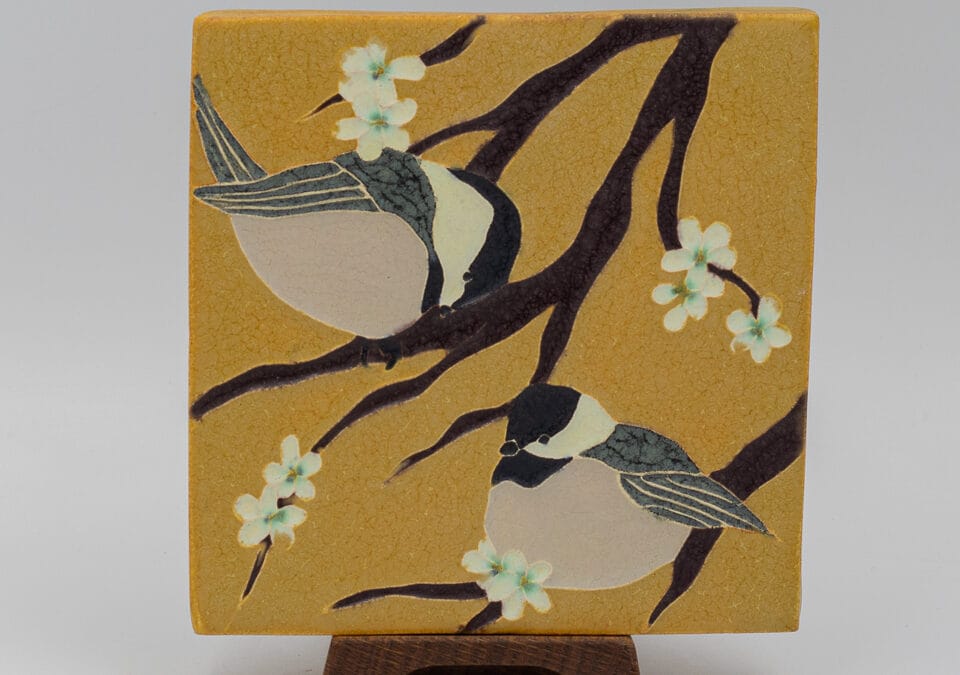 Orchard Chickadees Tile Glaze Variation