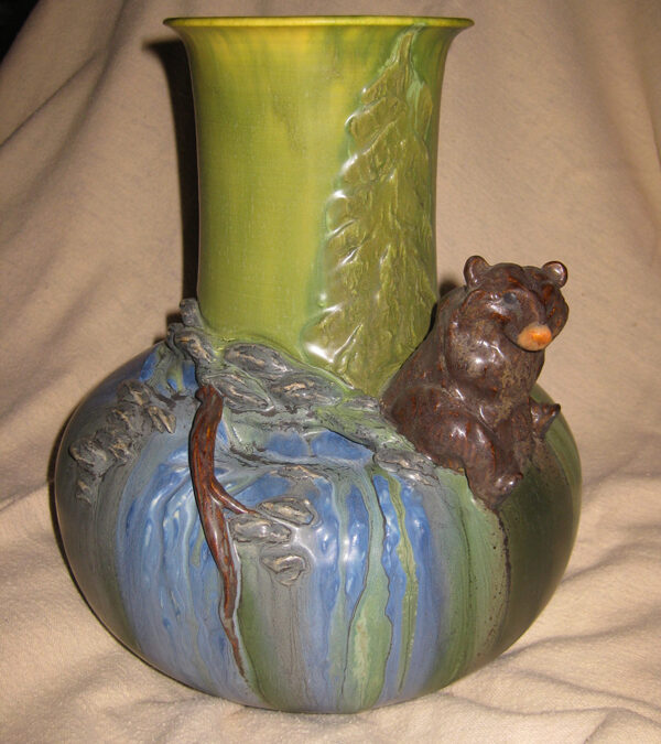 Experimental Bear in a Stream Vase