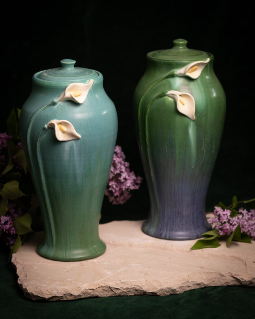 Calla Lily Large Lidded Jar - Ephraim Pottery