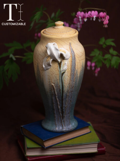 Iris Large Lidded Urn