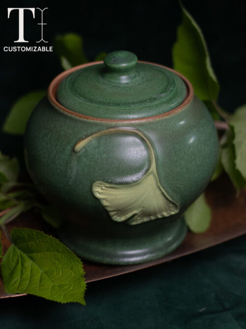 Ginkgo Small Lidded Urn