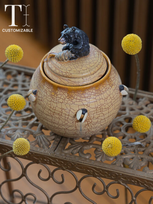 Bees Small Lidded Urn